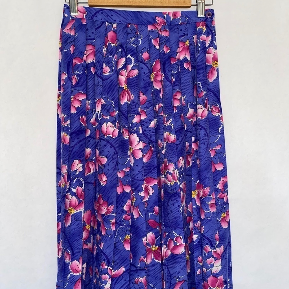 Vintage Country Sophisticates Petite Pendleton Pleated Floral Skirt Small EUC